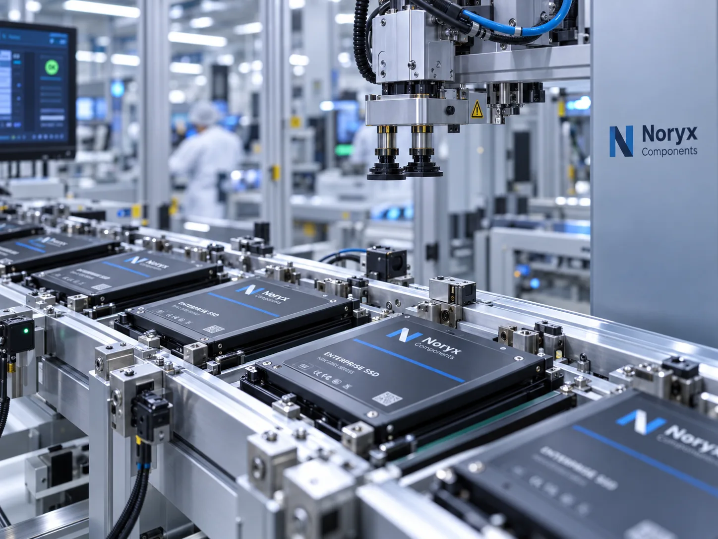 NORYX production line assembling NVMe drives